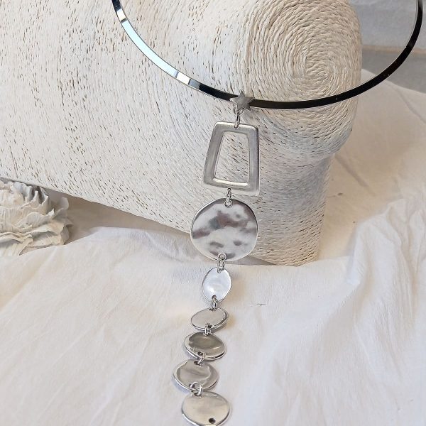 ατσάλινο choker με σφυρήλατους δίσκους