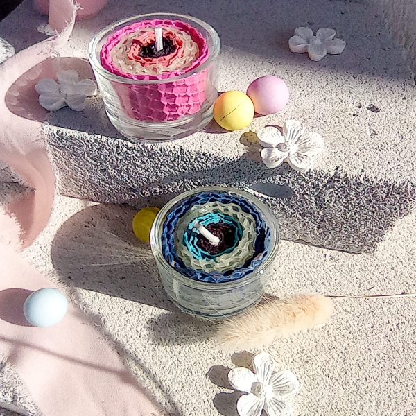 χαμηλό γυάλινο δοχείο με μελισσοκέρι "μάτι"