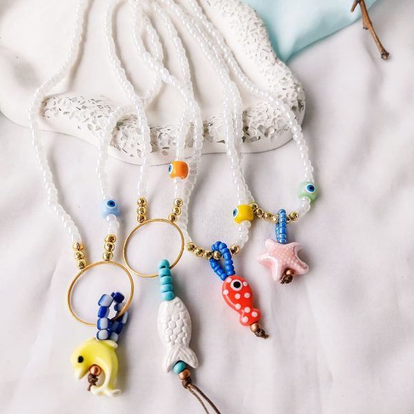 κολιέ γυάλινες χάντρες και διάφορα κεραμικά