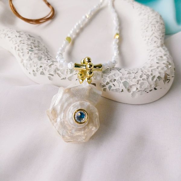 μακρύ κολιέ όστρακο