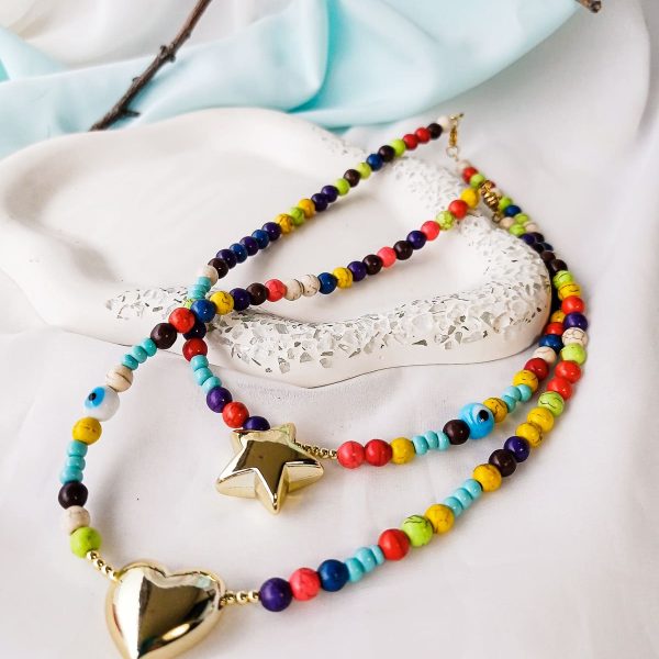 καλοκαιρινό κολιέ με χρωματιστούς χαολίτες